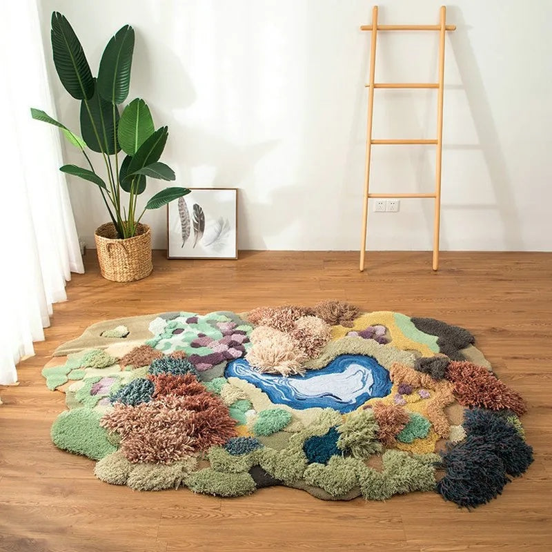 Irregular Shaped Rug Floraform Hand Tufted Carpet