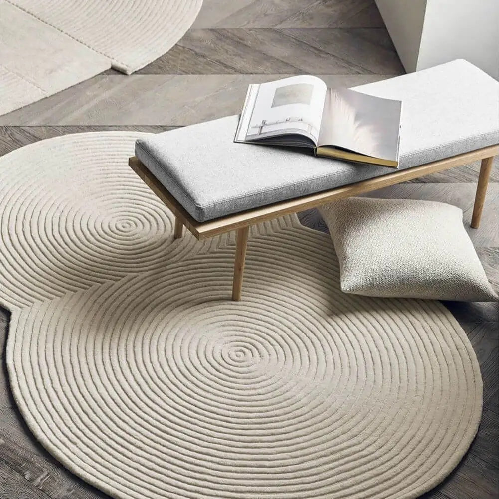 Irregular Shaped Rug Tranquil Hand Tufted Carpet