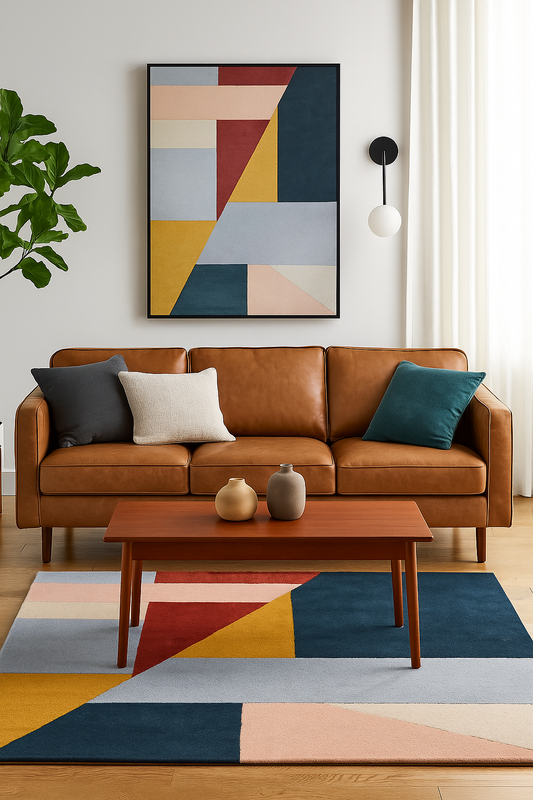 Gridora Hand-Tufted Wool Multicolor Handmade Carpet