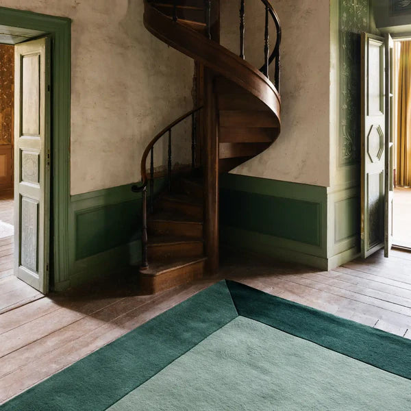 3D Box Green Hand Tufted Carpet