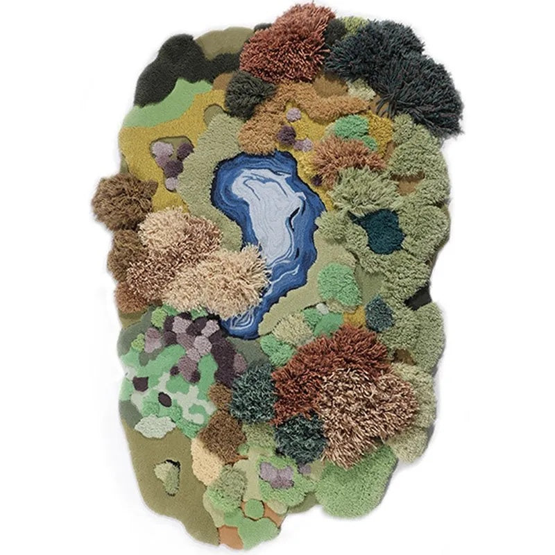 Irregular Shaped Rug Floraform Hand Tufted Carpet