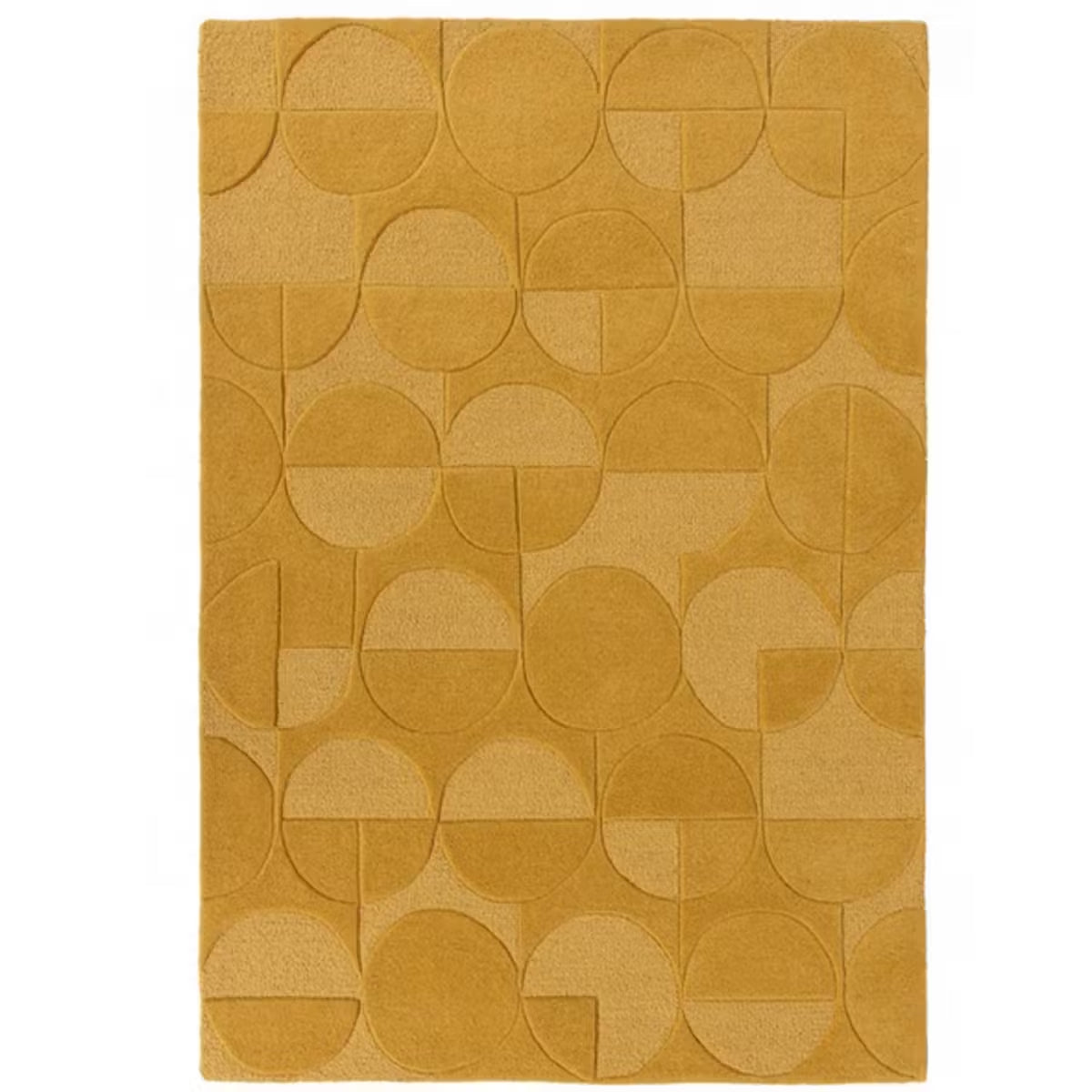 GeoSun Mustard Yellow Hand-Tufted Carpet