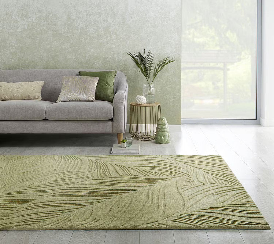 Verdura Hand-Tufted Wool Sage Green Handmade Carpet