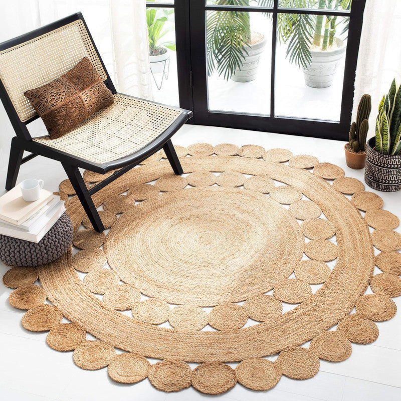 Zaya Natural Round Braided Jute Carpet