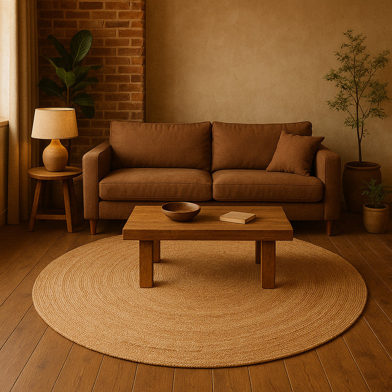 Ora Natural Round Braided Jute Rug