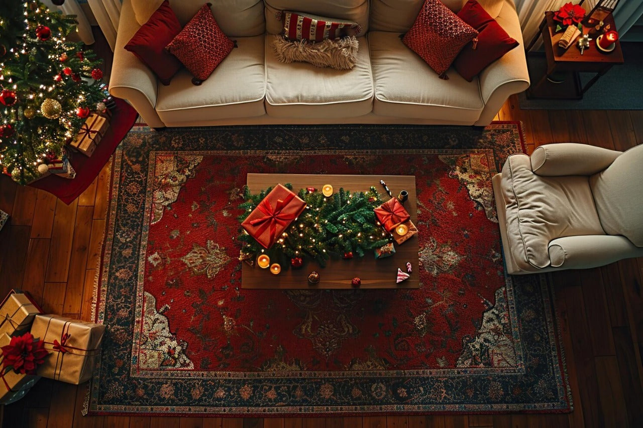 Best Rug Colors for Christmas Decor: Red, Green, Gold & Neutrals