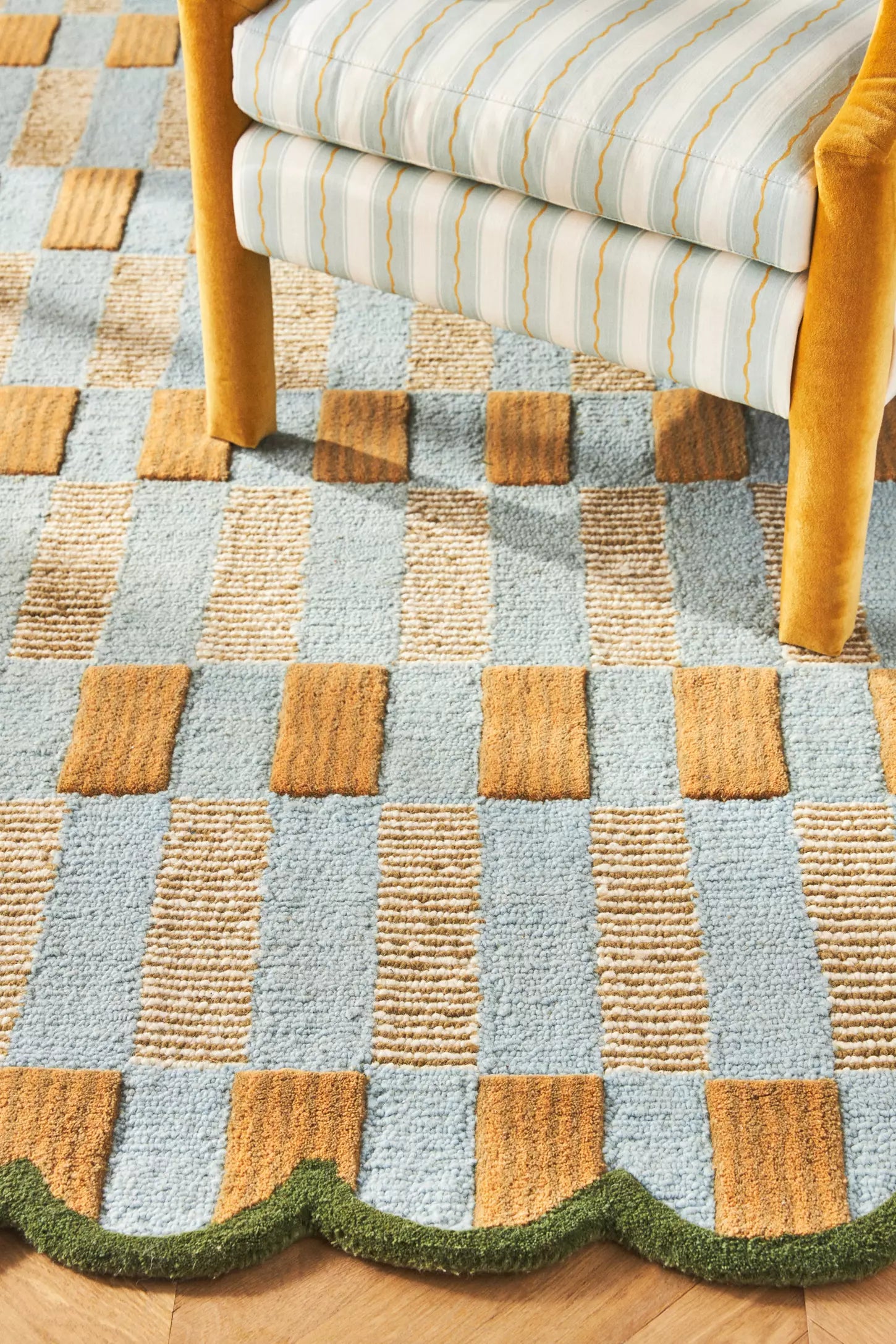 Cascade Yellow woolen Hand Tufted Carpet