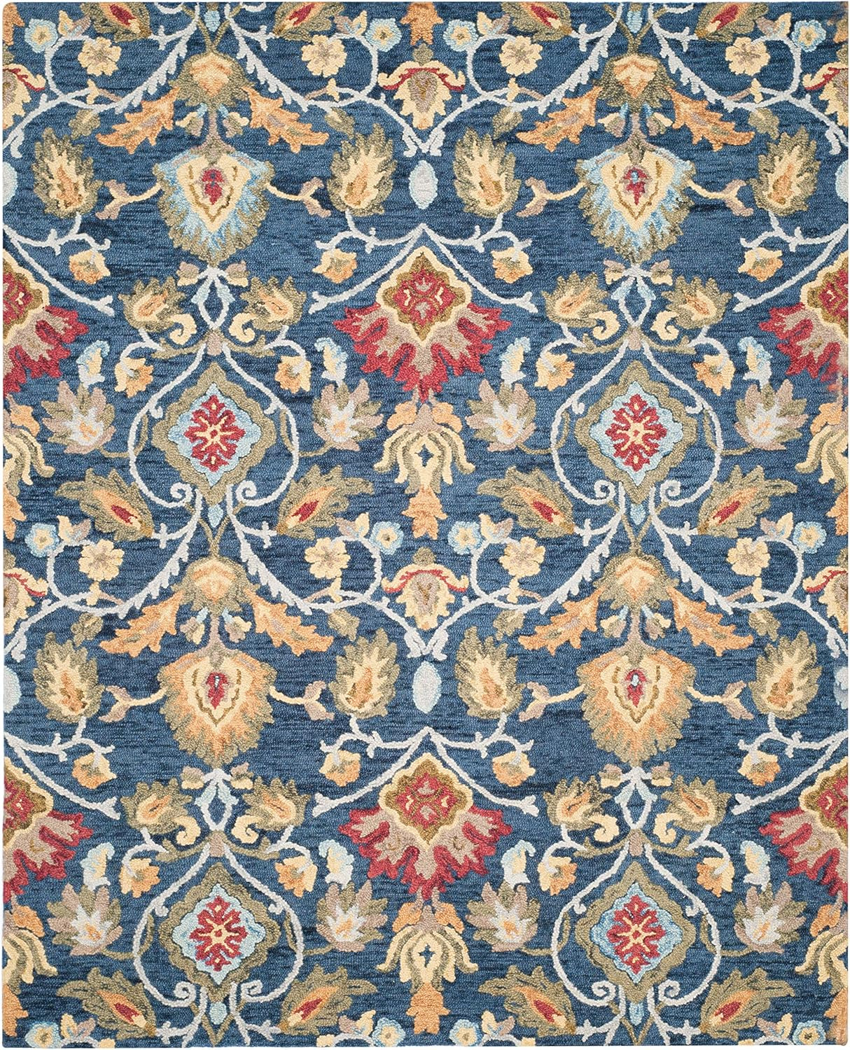 Midnight Flora Blue woolen Hand Tufted Carpet