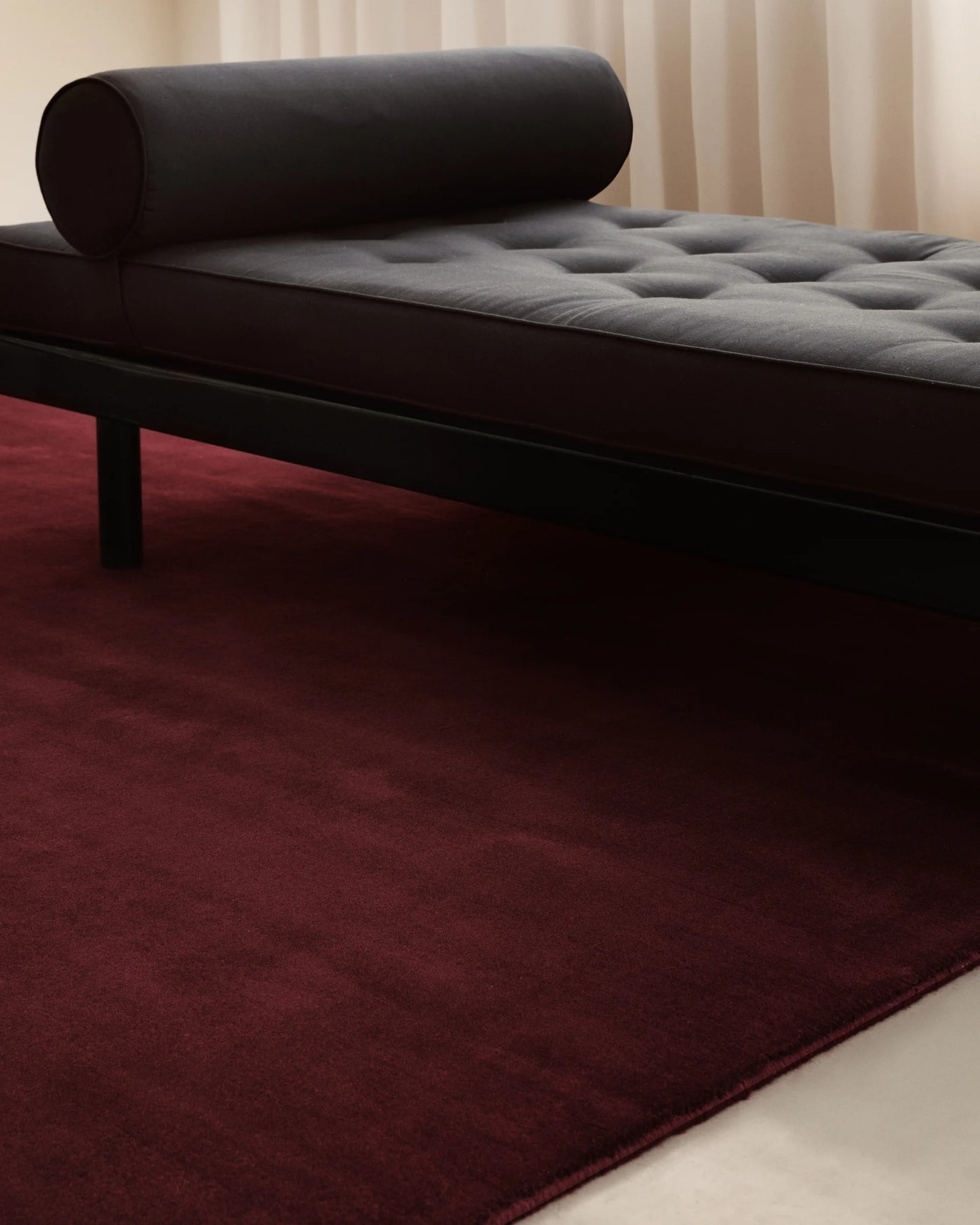 Dark Maroon Woolen Hand Tufted Carpet