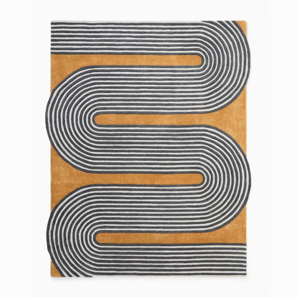 Bordero White woolen Hand Tufted Carpet
