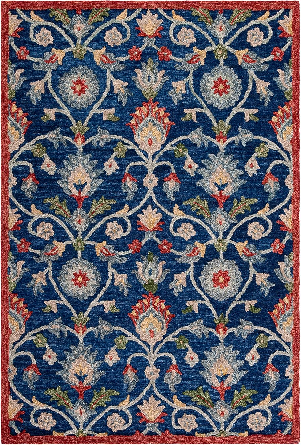 Midnight Flora Blue2 woolen Hand Tufted Carpet