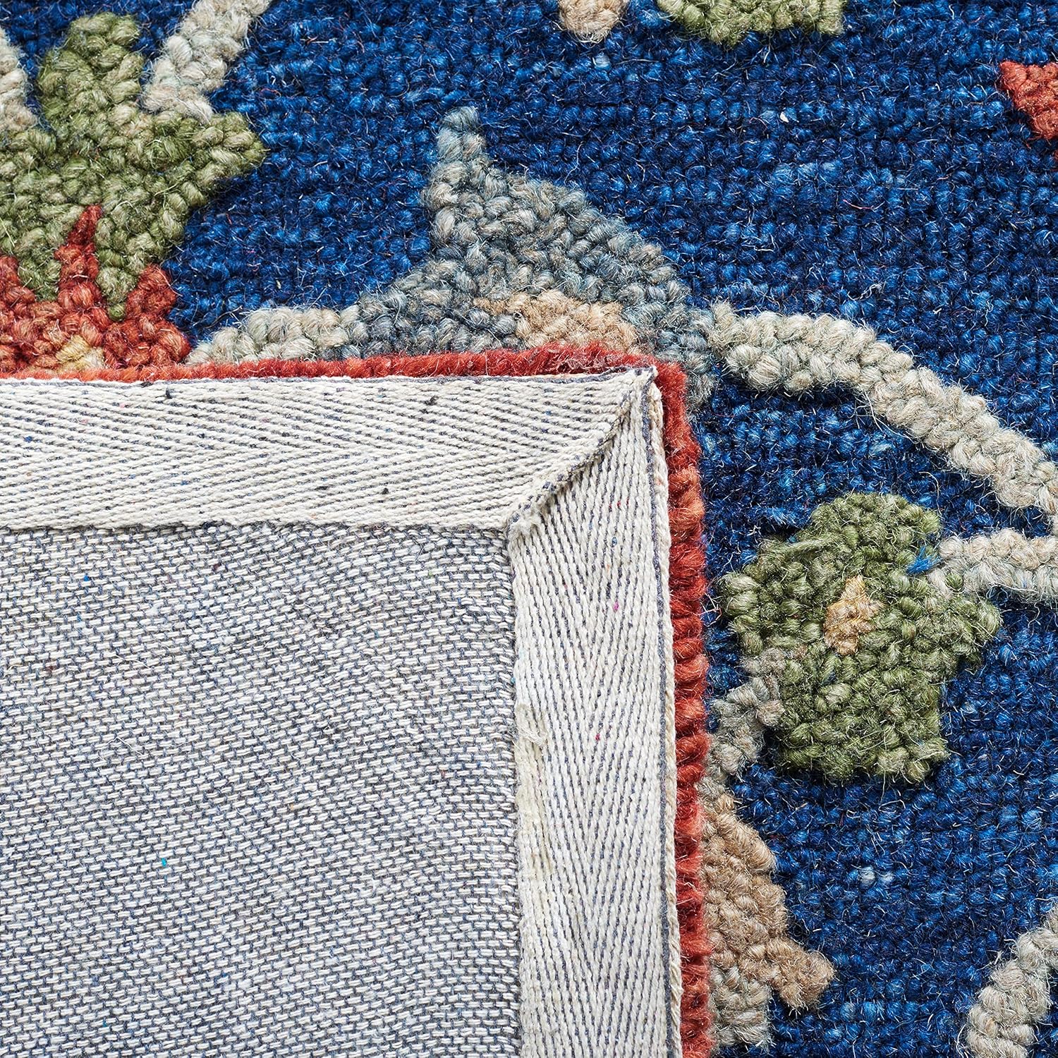 Midnight Flora Blue2 woolen Hand Tufted Carpet