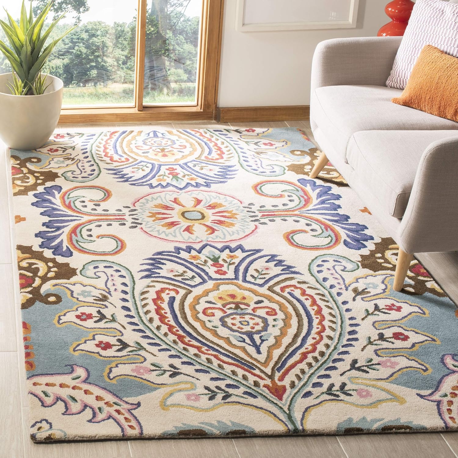 Ottoman Oasis Sky woolen Hand Tufted Carpet