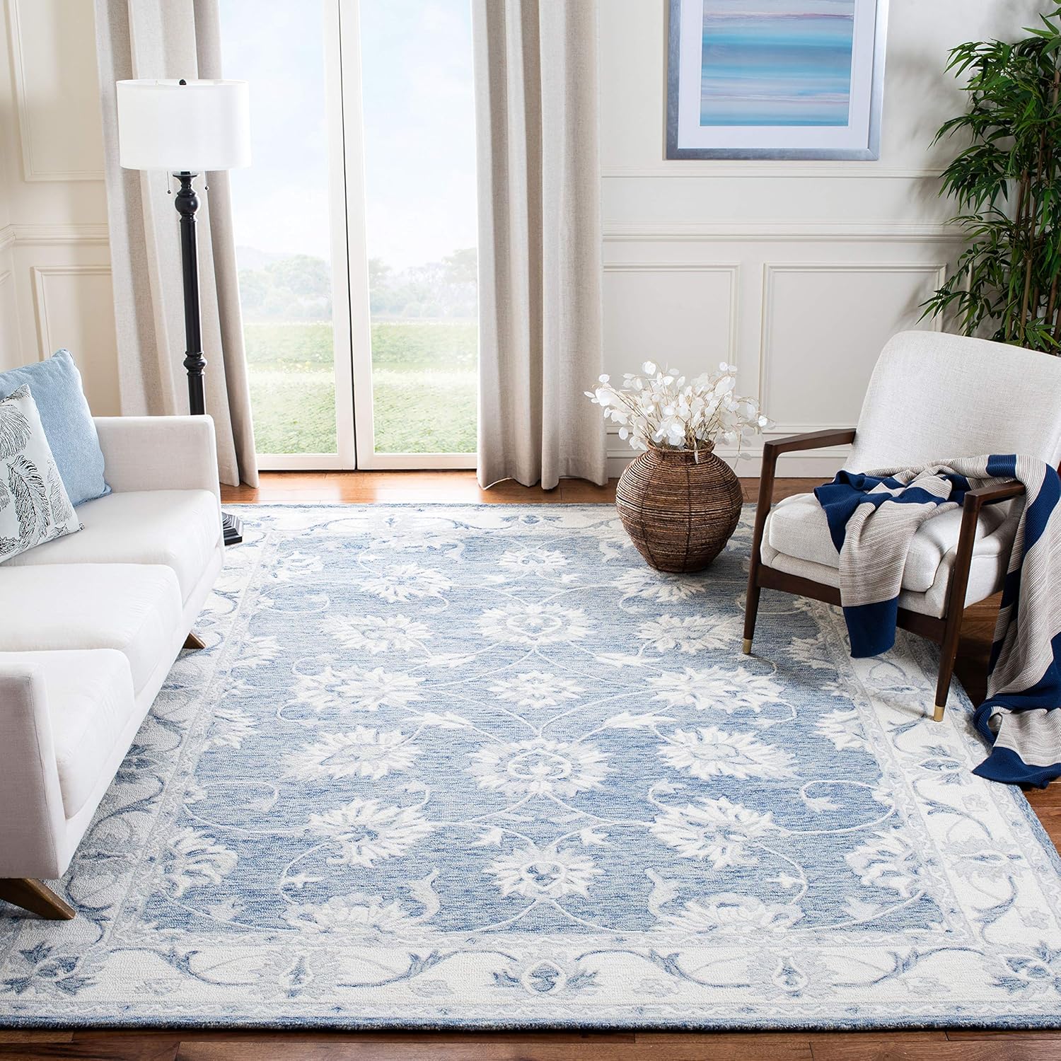 Golbahar Blue woolen Hand Tufted Carpet