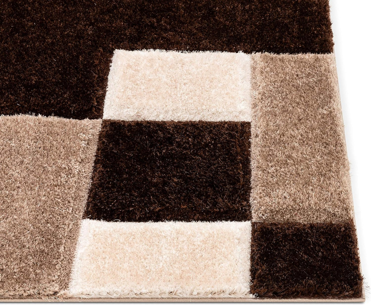 Brown Beige Dual box Shaggy Carpet