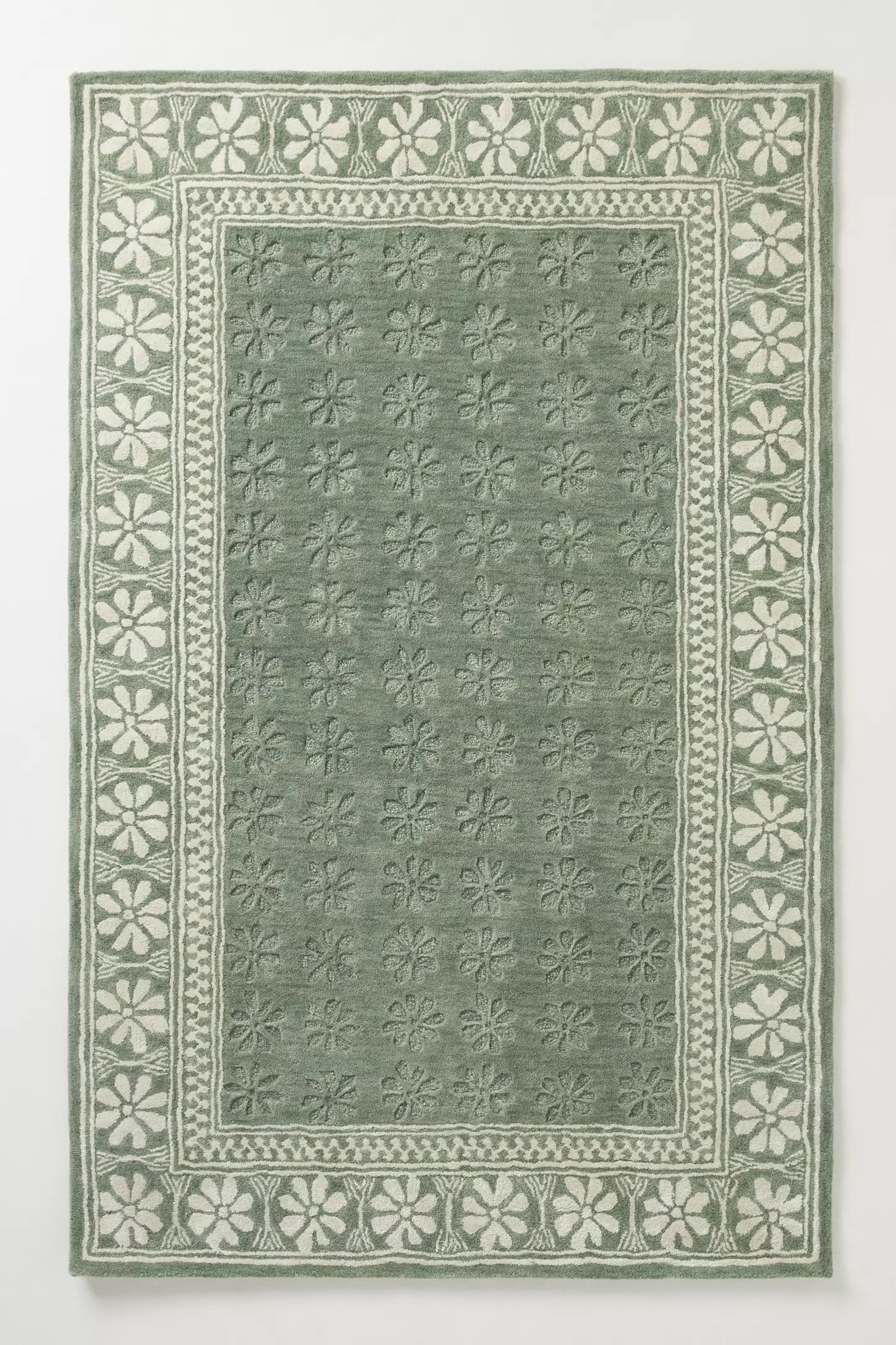 Sirocco Green woolen Hand Tufted Carpet