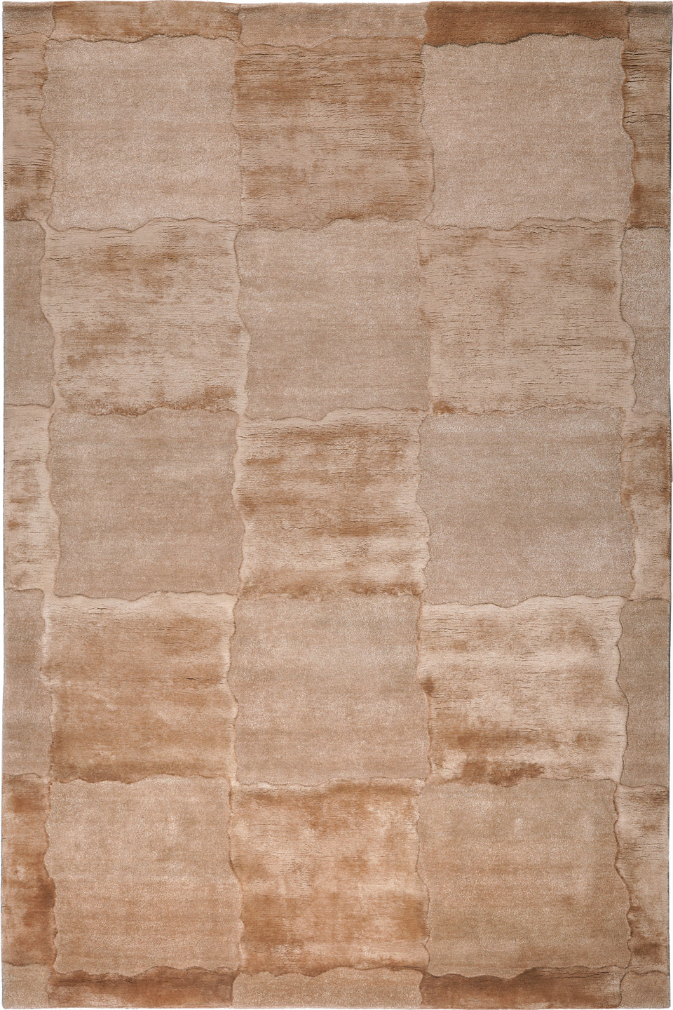 Beige and brown area rug with a textured pattern