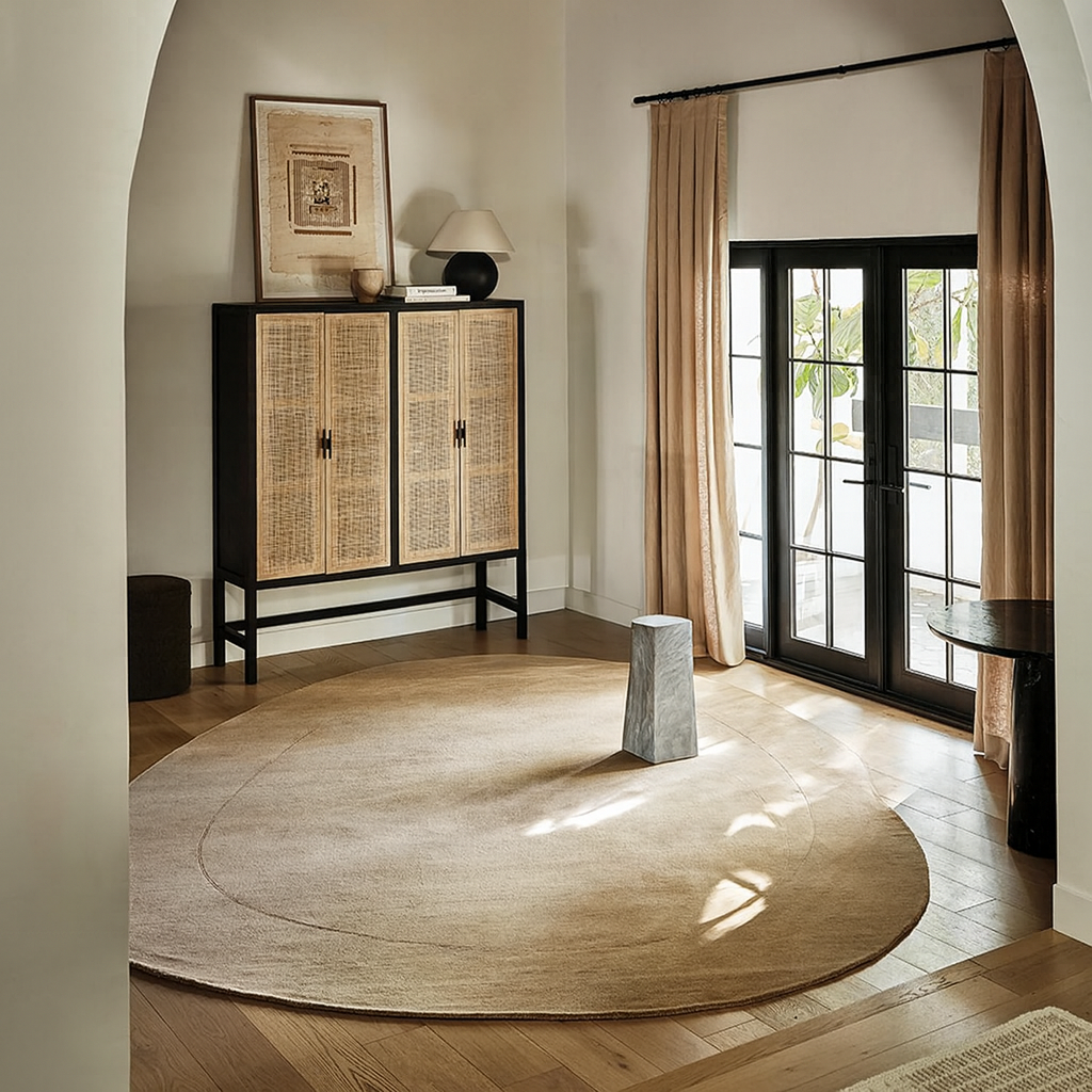 Earthform Brown Hand-Tufted Carpet – Organic Pebble Shape Rug