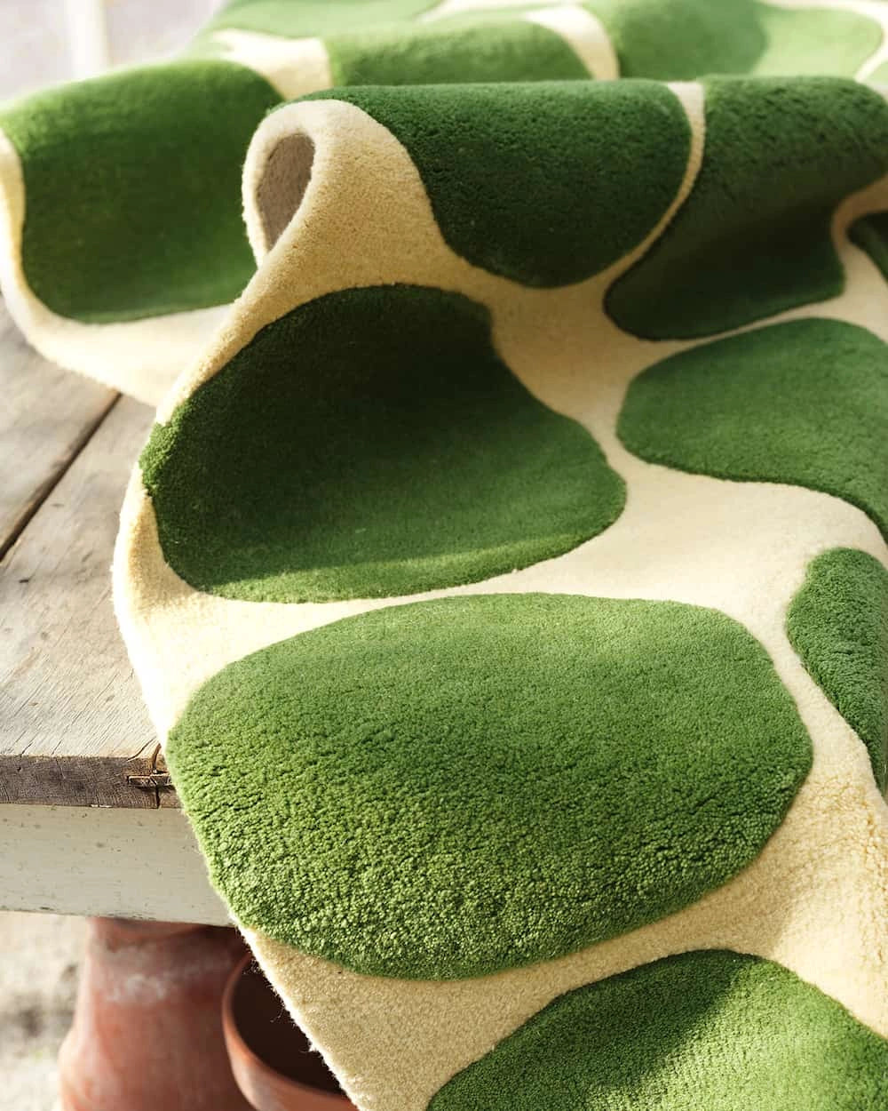 Green Dot Hand Tufted Carpet