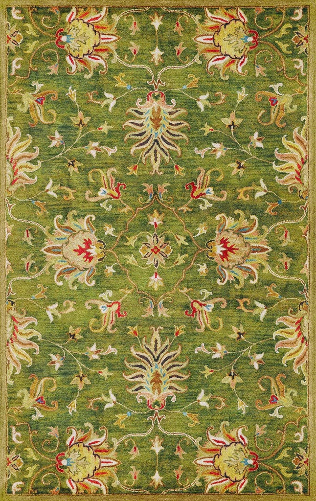 Jardin Green woolen Hand Tufted Carpet