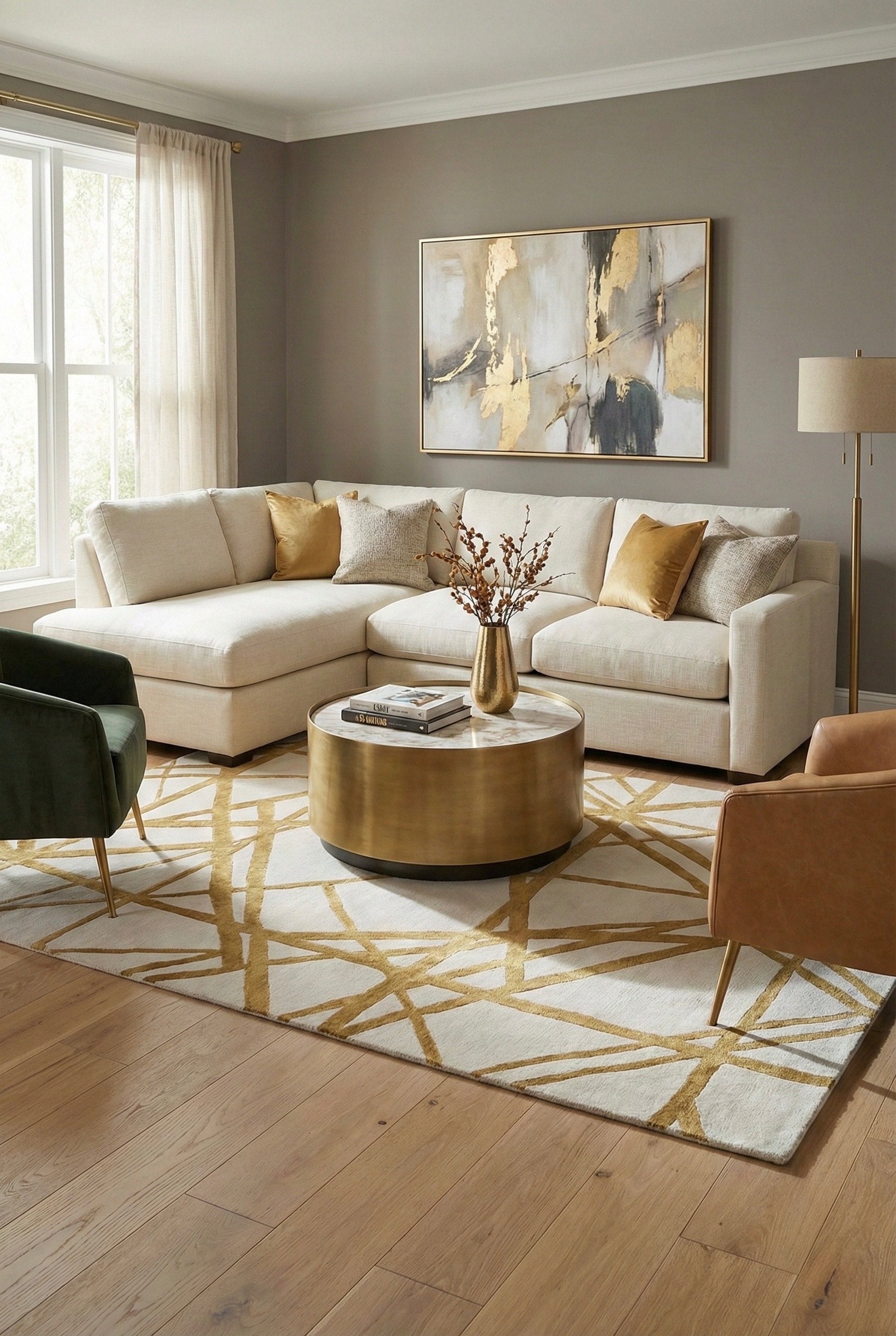 Gilded Intersect Hand-Tufted Wool & Silk Carpet