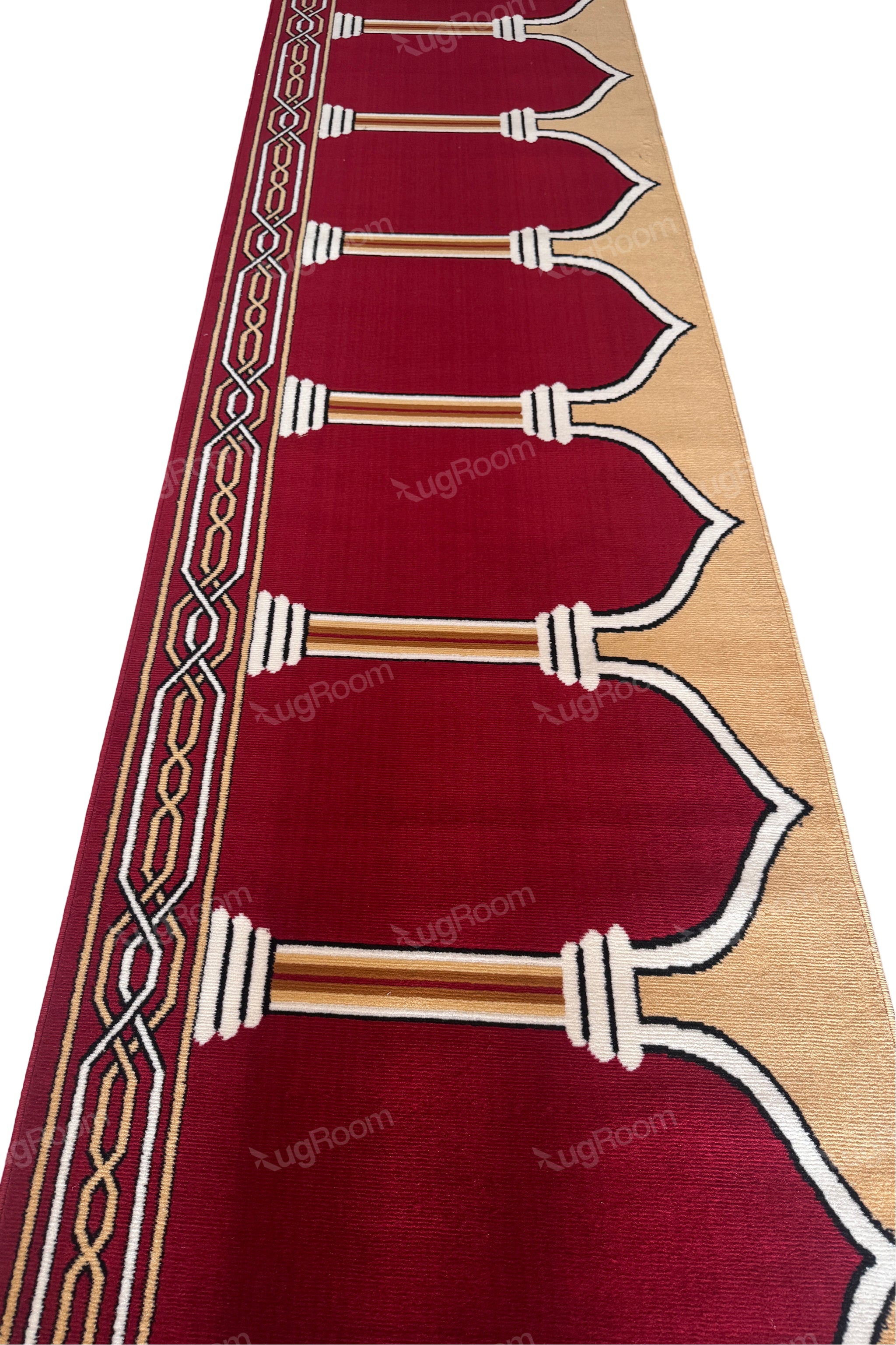 Red Brown Janamaz Roll – Soft & Durable Prayer Carpet Mat for Mosque & Home