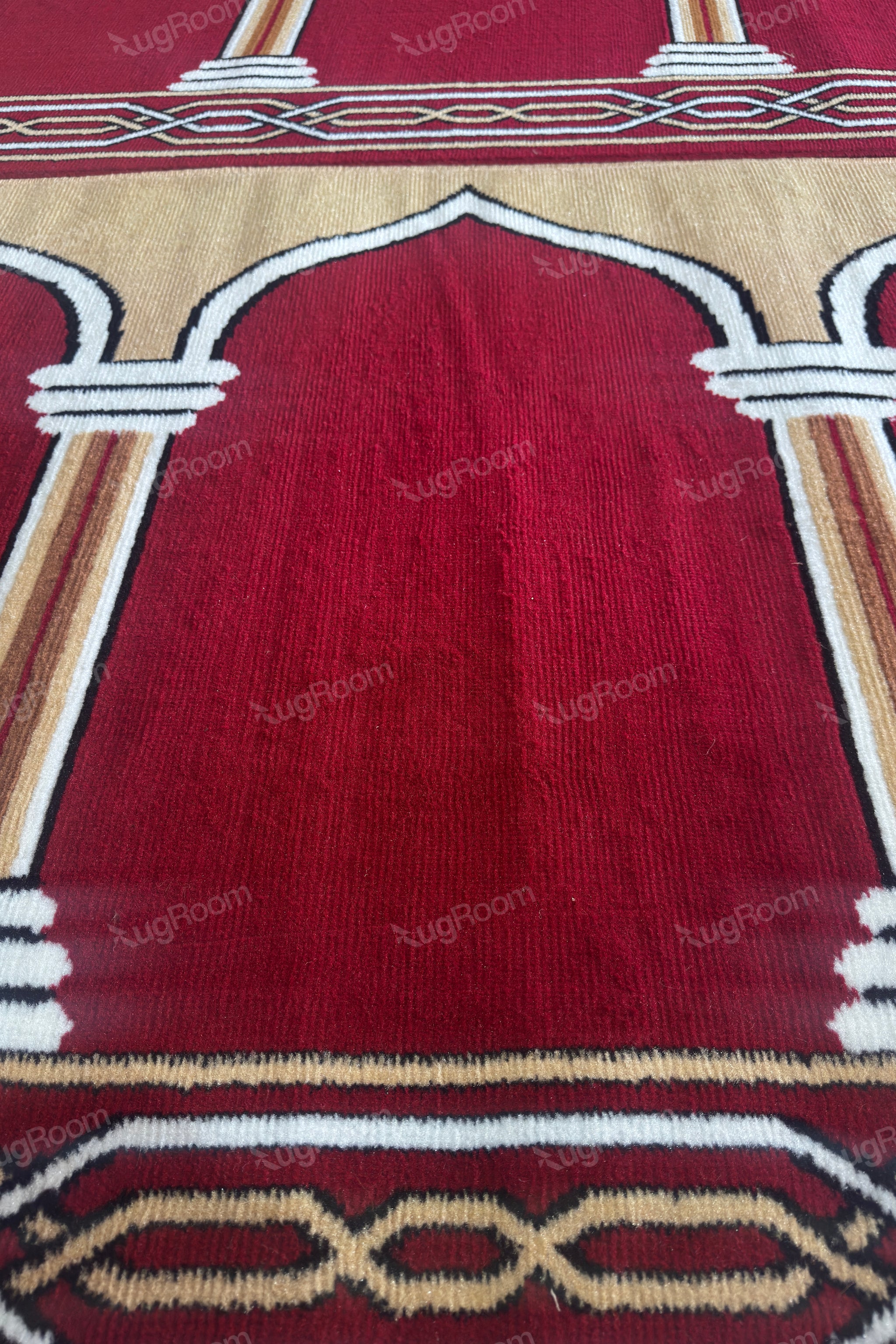 Red Brown Janamaz Roll – Soft & Durable Prayer Carpet Mat for Mosque & Home