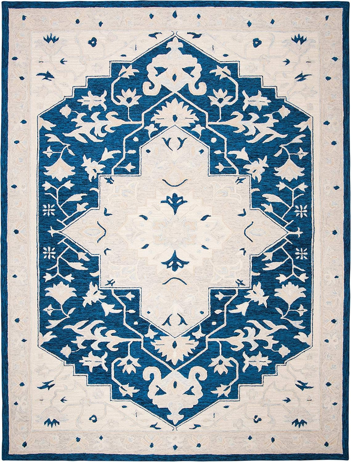 Afghan Aura Blue woolen Hand Tufted Carpet