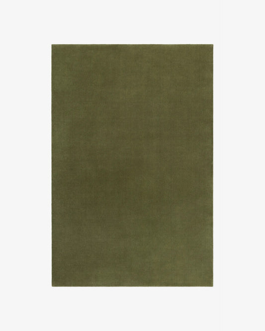 Moss Green Woolen Hand Tufted Carpet