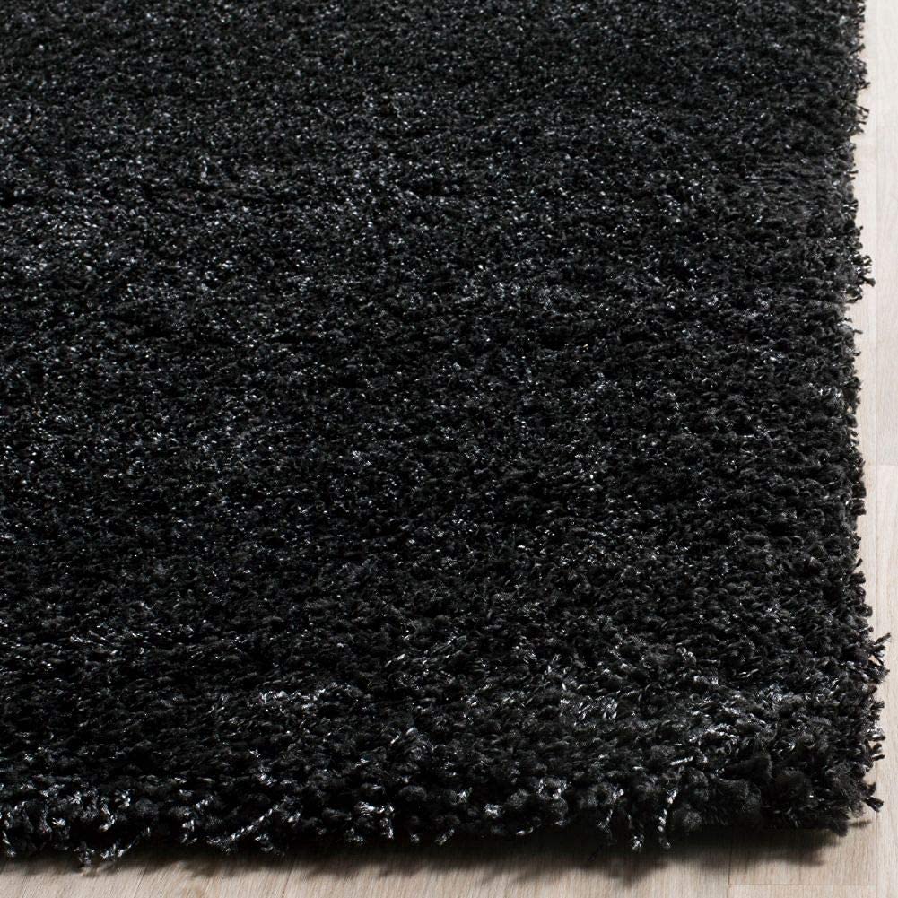 Solid Black Plain Area Rug / Carpet for home, living room, bedroom