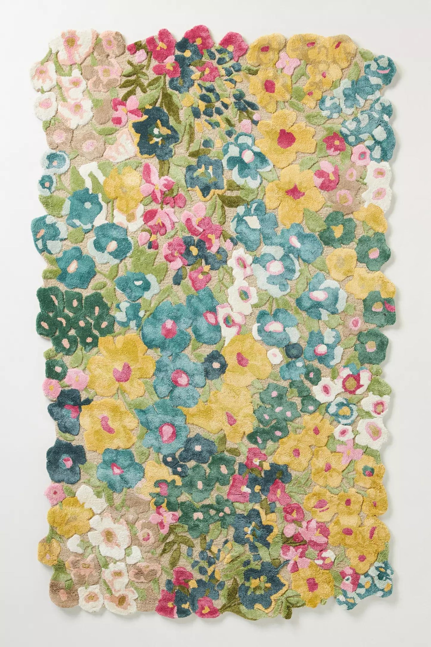 Rug Room Blossom Motif Silk Hand Tufted Carpet