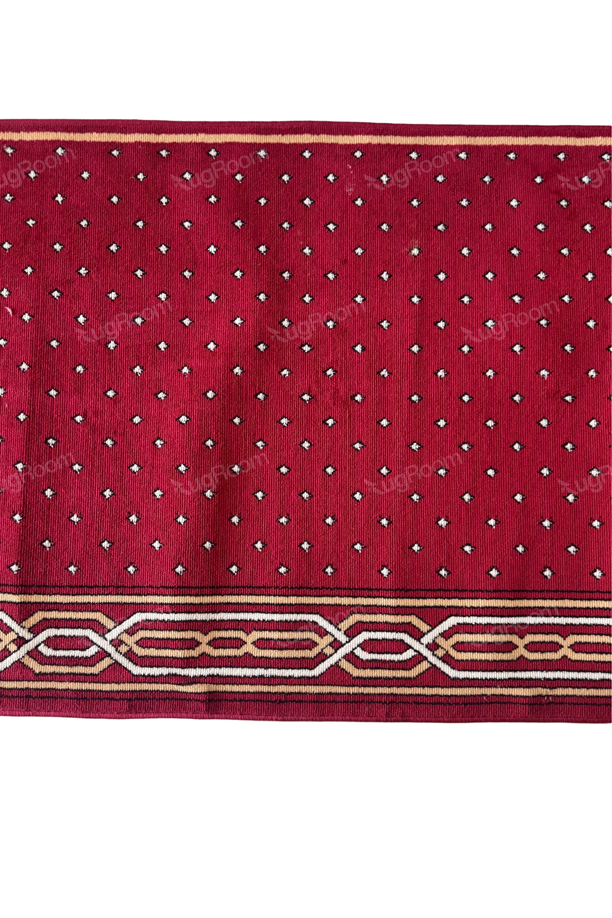 Red Dots Janamaz Roll – Soft & Durable Prayer Carpet Mat for Mosque & Home