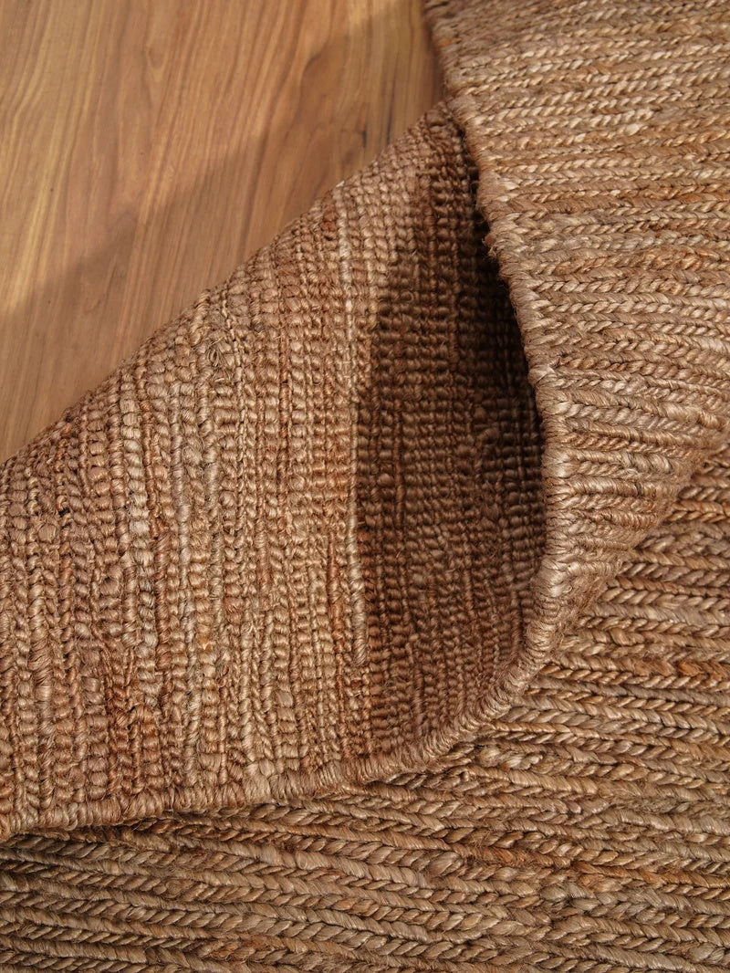 Ember Bark Earthy Brown Hand-Knotted Jute Carpet