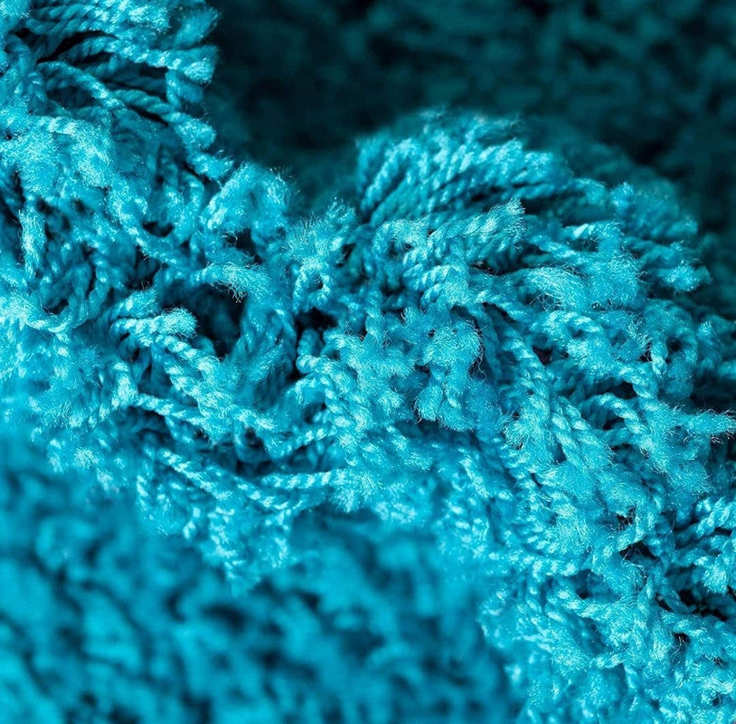 Turquoise Plush Shaggy Carpet
