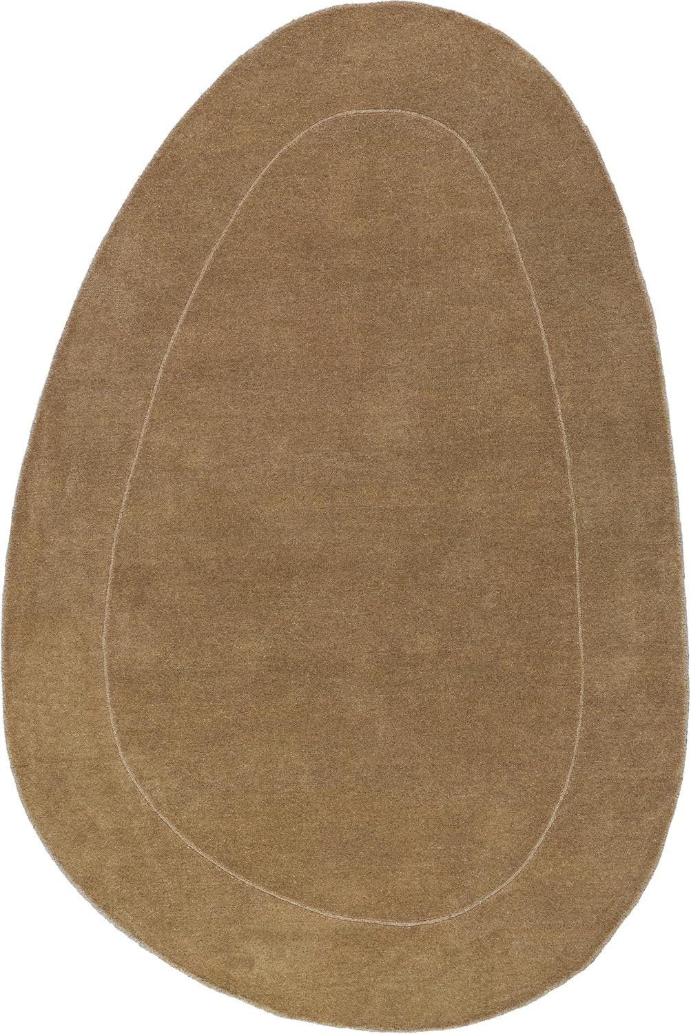 Earthform Brown Hand-Tufted Carpet – Organic Pebble Shape Rug