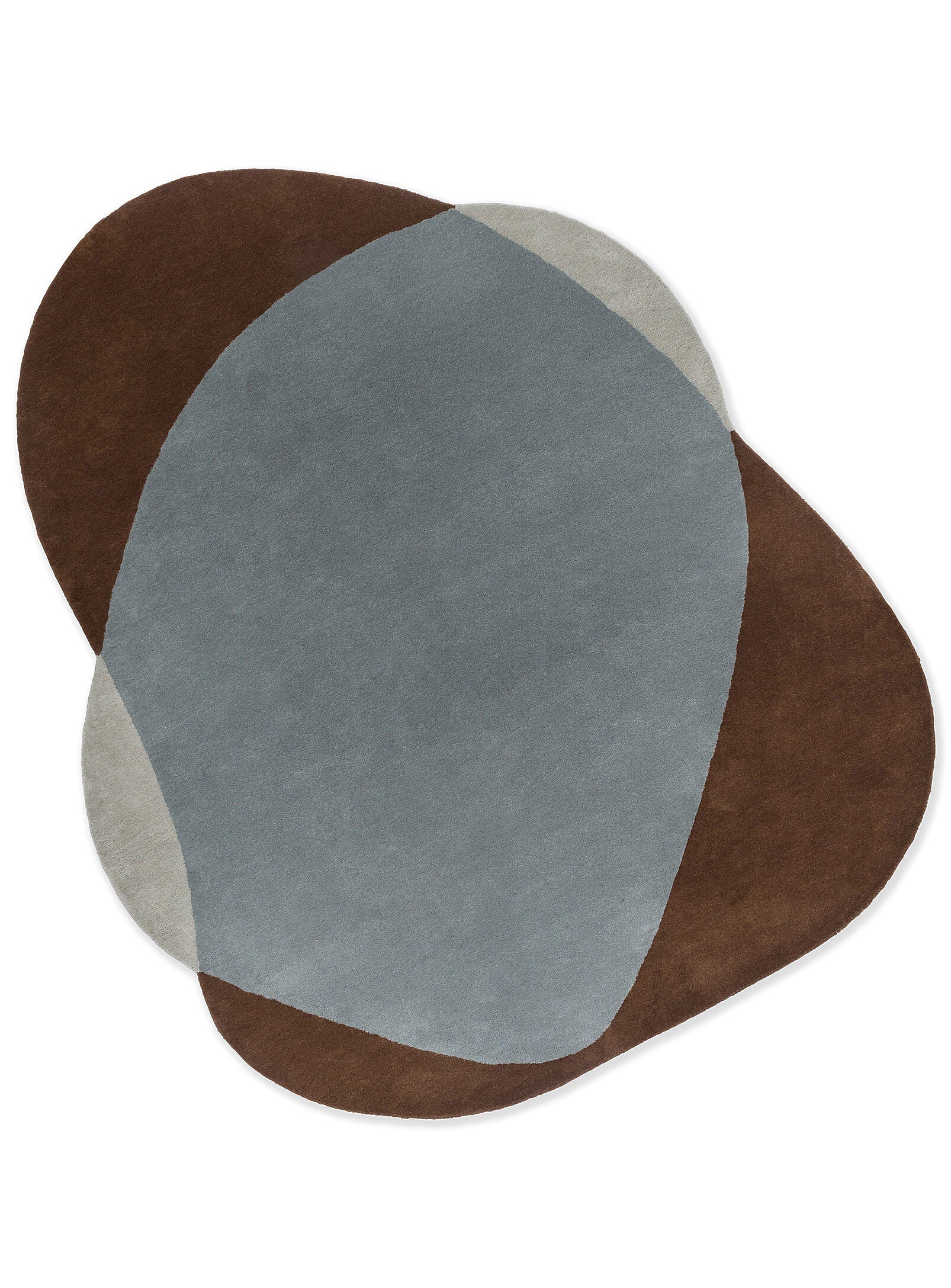 Softstone Brown Grey Abstract Irregular Hand-Tufted Wool Carpet