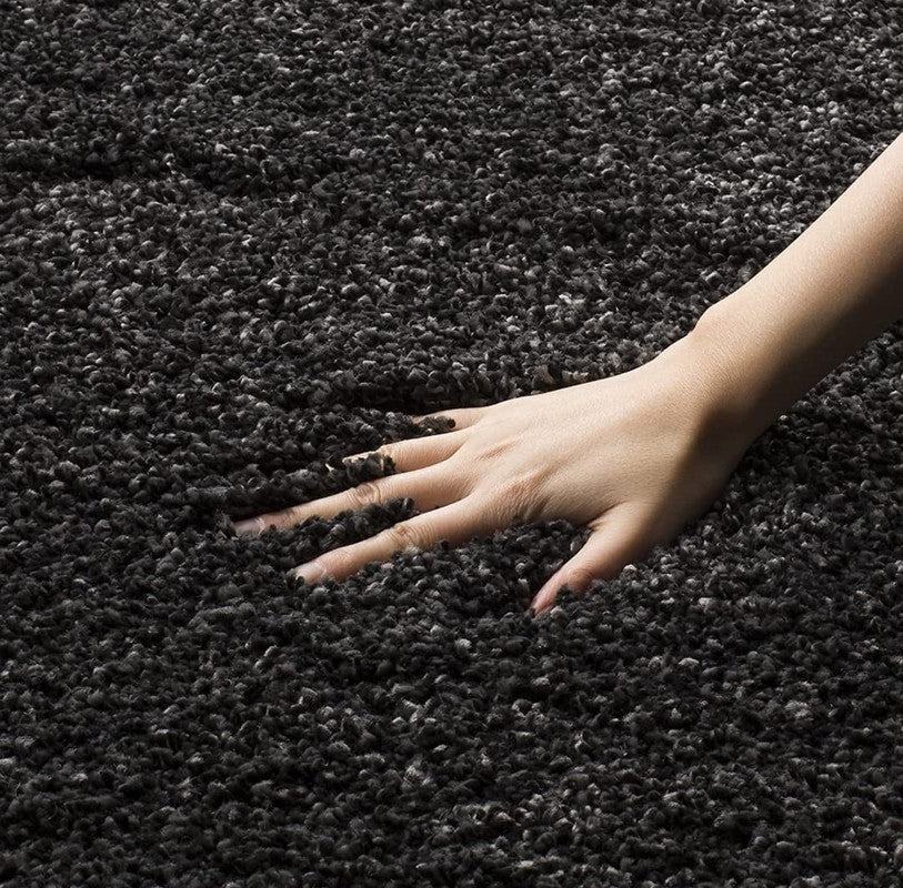 Charcoal Grey Plush Shaggy Carpet