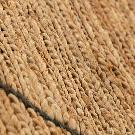 Lantern Natural and Black Geometric Hand-Knotted Jute Carpet
