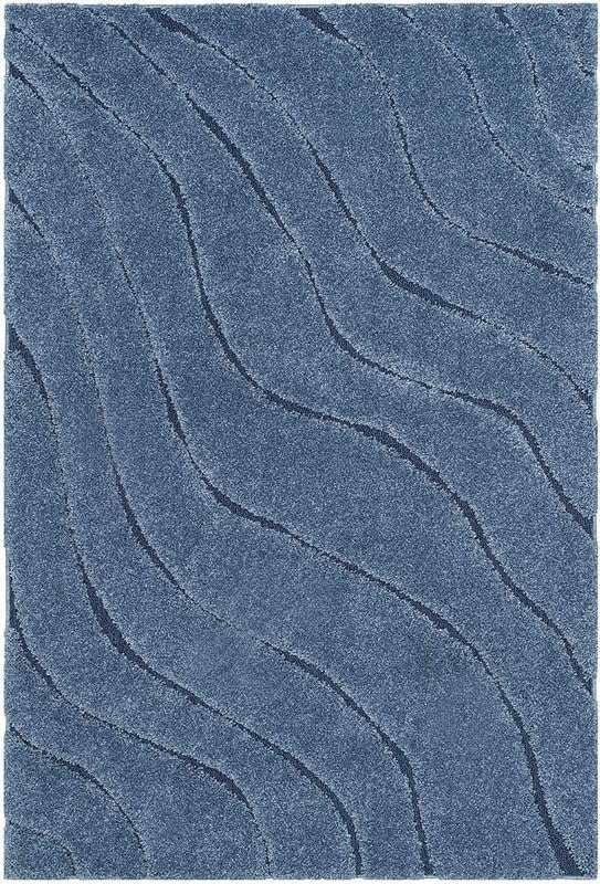 Blue Wave Texture Shaggy Carpet