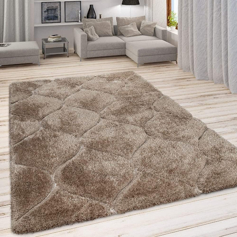 Taupe Quilted Shaggy Carpet