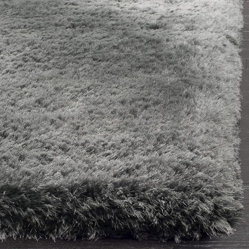 Silver Grey Plush Shaggy Carpet
