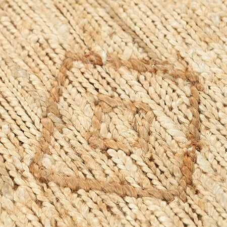 Mirage Natural Tone-on-Tone Diamond Hand-Knotted Jute Carpet