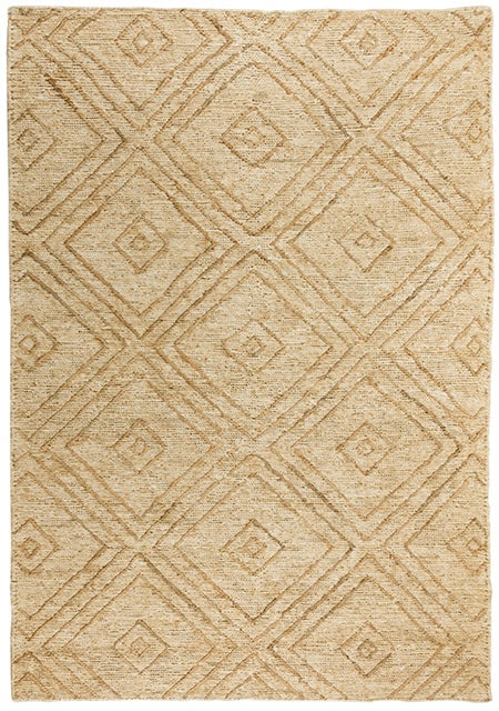 Mirage Natural Tone-on-Tone Diamond Hand-Knotted Jute Carpet