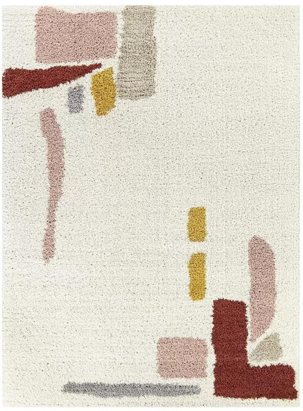Ivory Abstract Multicolor Shaggy Carpet