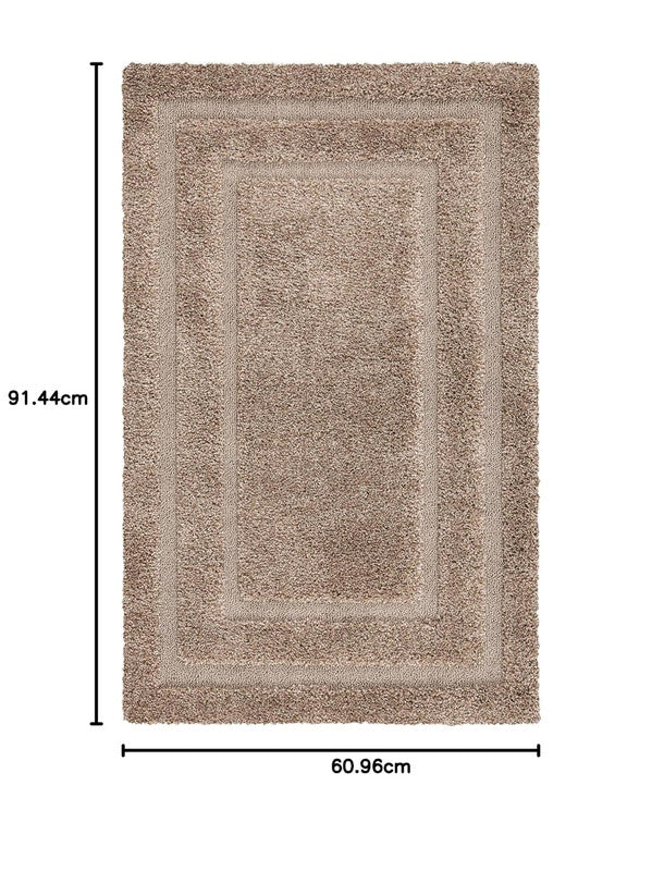 Beige Border High-Low Shaggy Carpet