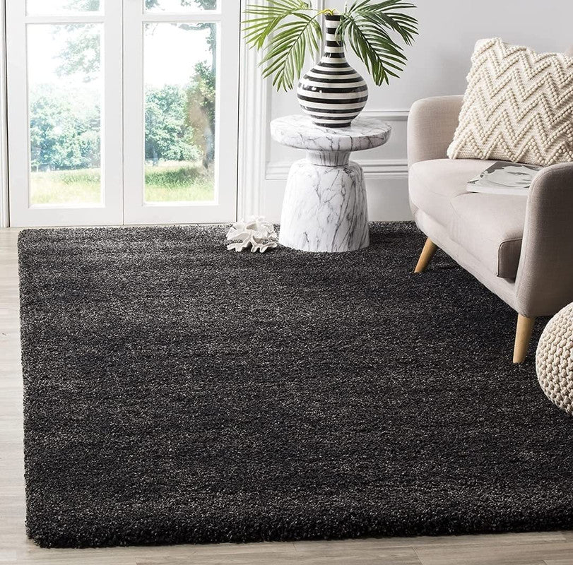Charcoal Grey Plush Shaggy Carpet