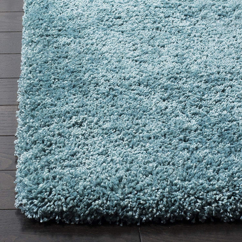 Aqua Blue Plush Shaggy Carpet