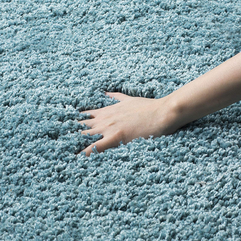 Aqua Blue Plush Shaggy Carpet