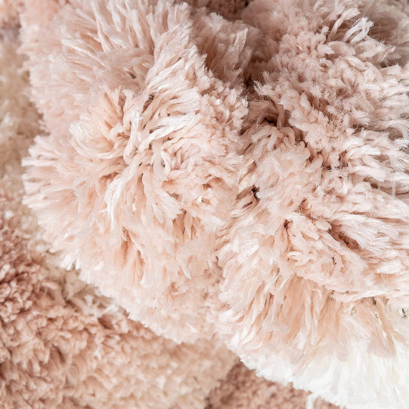 Blush Pink Heart Pattern Shaggy Carpet