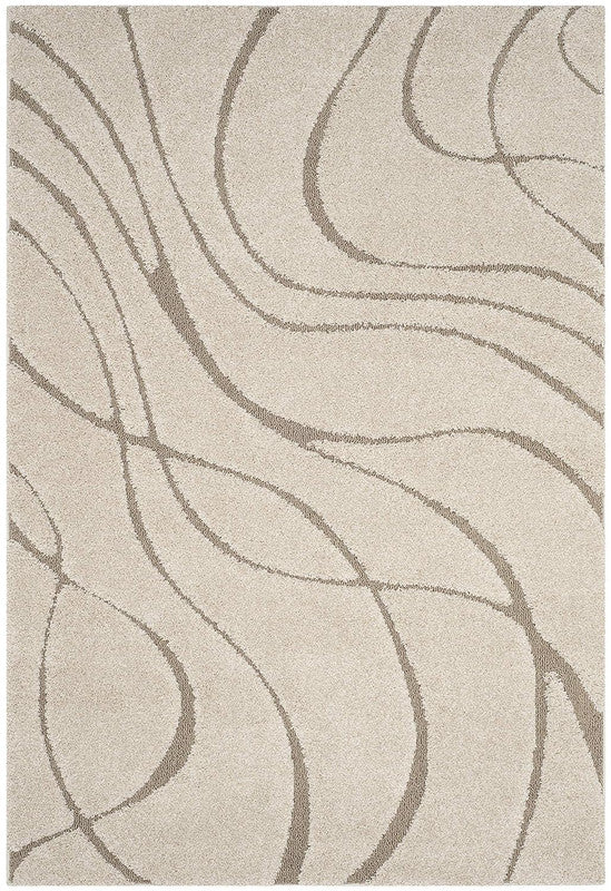 Cream Wave High-Low Shaggy Carpet